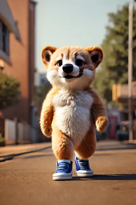 kwok realistic animal, alone, sneakers, small, Cute, Funny,
