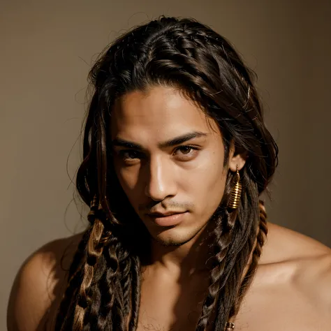 Male model, Arab with dreadlocks, hot, hazel eyes, headshot