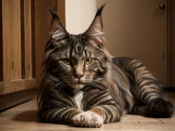 A realistic image of a mainecoon.