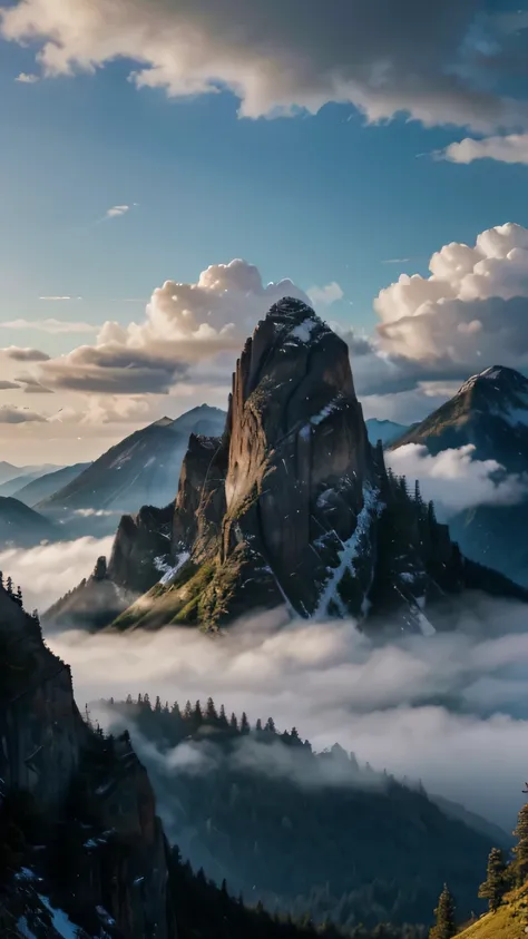 Image Type: Digital Painting

Style:  A blend of realism and ethereal, capturing the grandeur of the mountains and the otherworldly presence of God.

Camera Shot: Wide shot, showcasing the vastness of the mountain range.

Render:

God stands on a rocky pea...