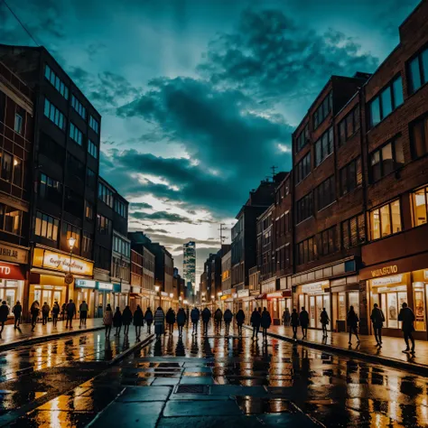 city,people,night,(best quality,4k,8k,highres,masterpiece:1.2),portrait,urban,surreal,detailed buildings,shining lights,neon signs,vibrant colors,street scene,lively atmosphere,exciting energy,bustling crowds,dynamic motion,nightlife,evocative shadows,refl...