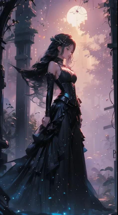 horror art, dread, creepy, forboding, dark, unity 8k wallpaper, ultra detailed, beautiful and aesthetic, masterpiece, best quality, cowboyshot, the most beautiful form of chaos, elegant, a brutalist designed, vivid colours, , tatoos, horror, solo, abandone...
