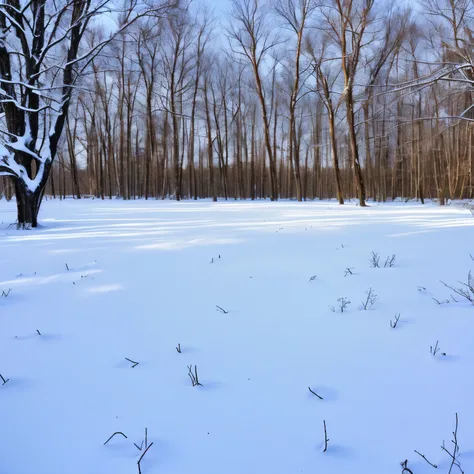 Northern New York field during winter. Snowing.