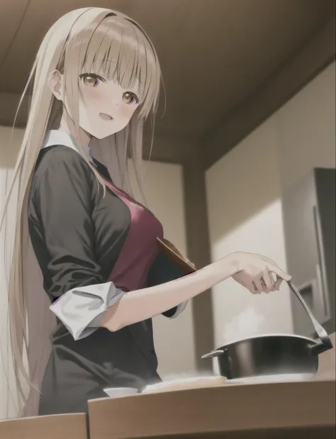 masterpiece, 1girl, Mahiru Shiina, cooking