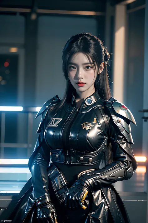 Game art,The best picture quality,Highest resolution,8K,((A bust photograph)),((Portrait)),(Rule of thirds),Unreal Engine 5 rendering works, (The Girl of the Future),(Female Warrior), 22 year old girl,(Female hackers),(Ancient Oriental hairstyle),(A beauti...