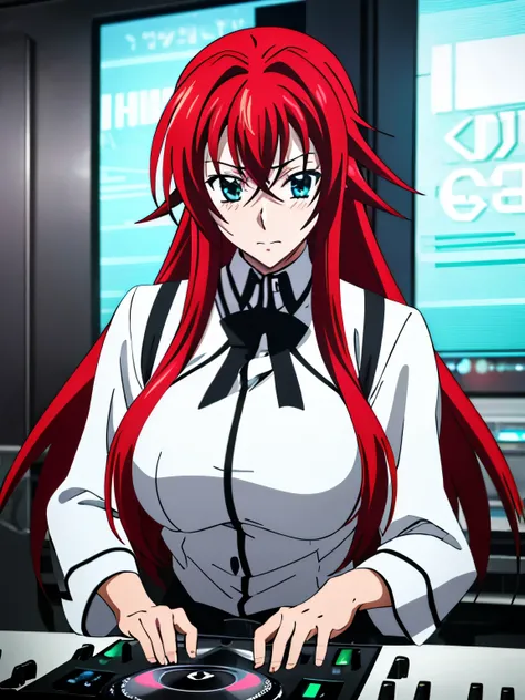 make rias gremory a futuristic dj this dj should be wearing silver robotic clothing this dj should be playing in miami he&#39;s ...