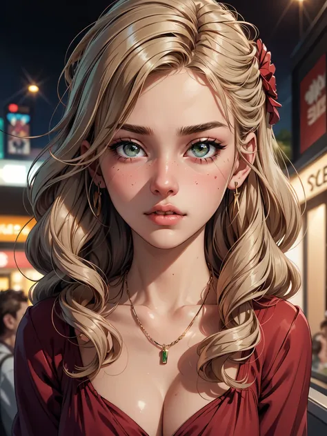 extremely detailed CG unity 8k wallpaper, best quality, ultra-detailed, masterpiece, realistic, photo realistic, extremely detailed cute girl, 20years old,  , blush, parted lips, looking at viewer  , half body shot  , (crowd), (crowded shopping mall) ,  25...