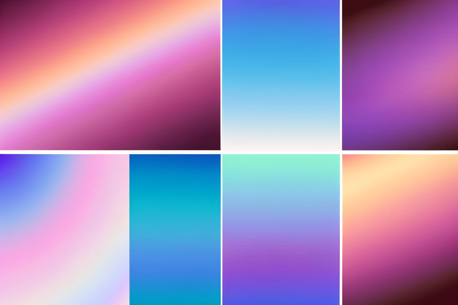 Gradient Backgrounds: Smooth transitions between two or more colors.