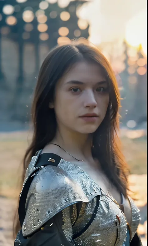 (masterpiece), (extremely intricate:1.3), (realistic), portrait of a girl, the most beautiful in the world, (medieval armor), metal reflections, upper body, outdoors, intense sunlight, far away castle, professional photograph of a stunning woman detailed, ...