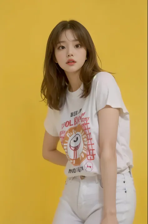 A woman wearing a white shirt and jeans is posing for a photo, resin drainage, Larisa Manoval, Best Face, Jaeyeon Nam, Korean female fashion model, cute korean actress, Twice&#39;s Tzuyu, Larissa Manoban of Blackpink, Please park from the minute, Korean wo...