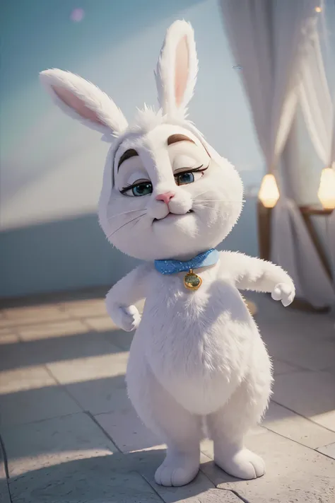 Cartoon character of a male white Easter bunny, animation style rendering, estilizado 3d, Arnold Maya rendering, Stylized 3D rendering, toon render screenshot, Stylized 3D rendering, personagem 3d render, Personagem de desenho animado, (Estilo Pixar) (obra...