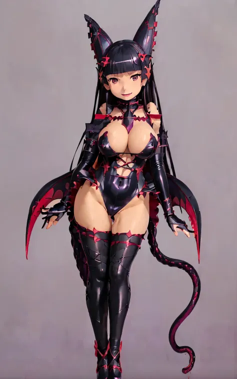 (reference sheet:1.4), UHD, masterpiece, ccurate, anatomically correct, retina, textured skin, super detail, high details, high quality, 4K, 8k, (rory mercury:1.5),  (Evil and lascivious smile:1.7), (evil depravity:1.3), (leotard:1.5), closed mouth, (big b...