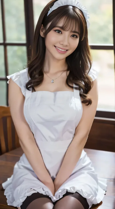 ((table top, highest quality, High resolution, , perfect pixel, 4k, ))), 1 girl, single, alone, Beautiful woman、(Angle where you can see the whole body)、 ((middle wave hair, bangs, brown hair)), ((brown eyes, beautiful eyelashes, realistic eyes)), ((detail...