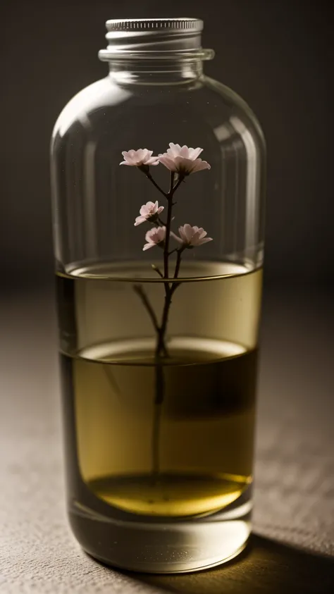 peach blossom tree in a bottle, esponjoso, realista, refraction of atmospheric light, autor：lee jeffries nikon d850 stock photo ...