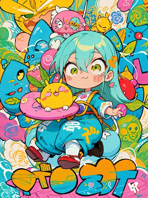 akira toriyama style, Kawaii Design, most beautiful girl ever、Chibi、beautiful spring afternoon、birdie、Light of hope、 (((highest quality))), ((Detailed details)), (((graffiti art))), ((masterpiece))、((Super detailed))、