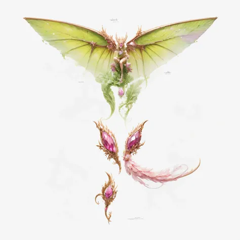 dragon element，Dragon Wings，Pink