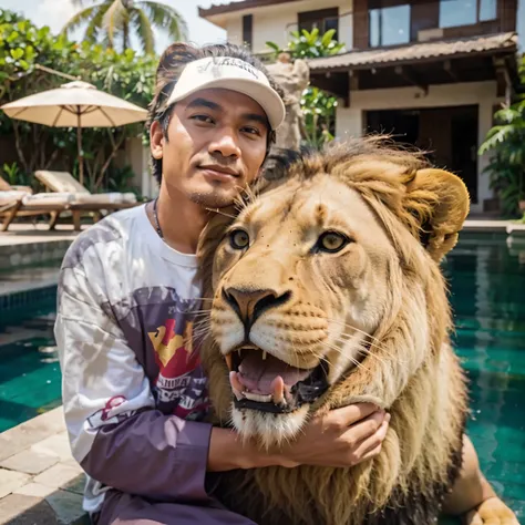 Indonesia Man and lion