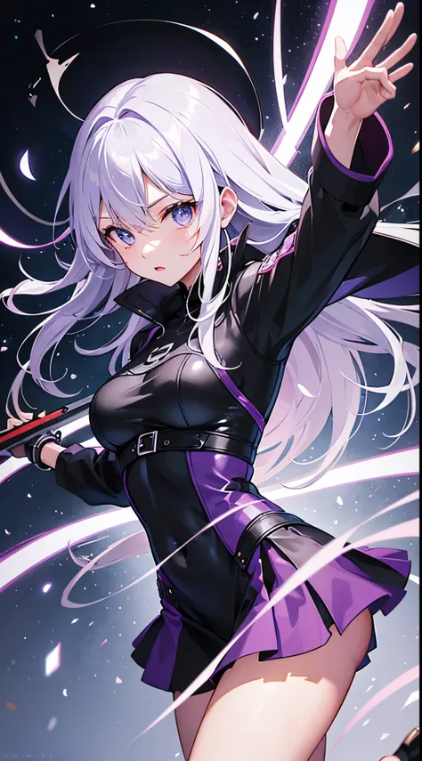 Cool image of a hero dressed in black wielding purple lightning