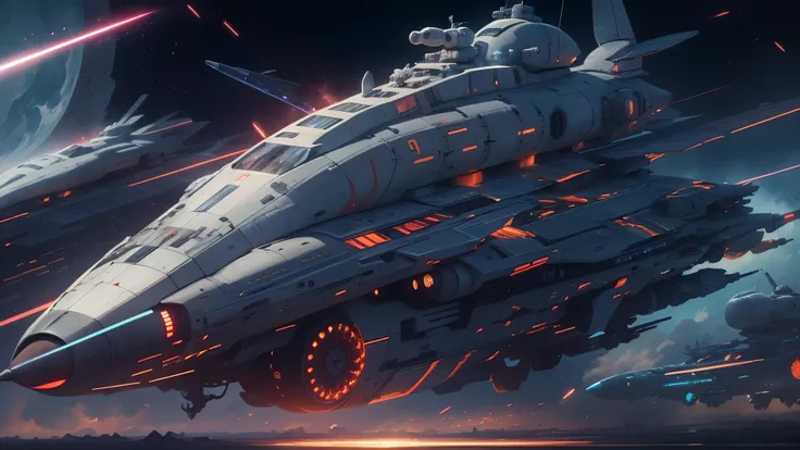 ((highest quality)),(ultra high resolution),(Super detailed),(detailed description),((best CG)),(best work of art),super precision art,amazing drawing art,(Sci-fi art with precise details:1.5), star々push through the gap,(streamlined space battleship:1.6), ...