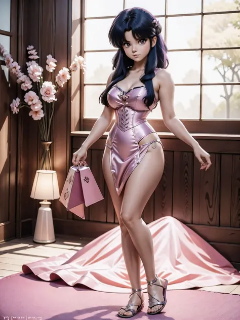 Garota anime de cabelo escuro com saia vestido longo purple meio transparente e espartilho, 16 anos, corpo bonito, seios grandes, com hand in panties , hand in hair, Garota sensual, blue hair cabelo, mechas de cabelo laterais, mechas de cabelo na lateral d...