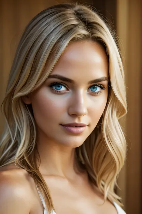 very beautiful sexy blonde, naked , breasts, light blue eyes, highly detailed, 29 years old, slim, innocent face, naturally wavy...