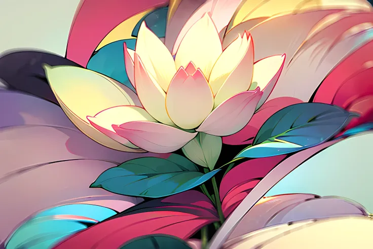 lotus with color pallet white and pink, background wallpaper, pastel light colors