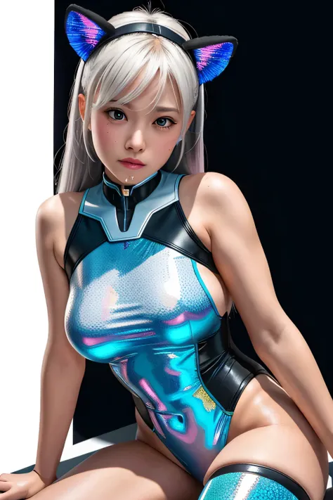 RAW image quality, (8K, Raw photo, realistic, photo-realistic:1.5), masterpiece, highest quality, High resolution, very detailed, detailed background, cinematic lighting, 1 girl, silver hair, naughty face, drooling, blush, SF, Mecha, cockpit, control stick...