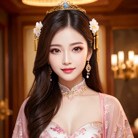 (highest quality、masterpiece、8K、best image quality、Award-winning work)、gorgeous princess of china、The most luxurious Chinese style princess room、the most complex and luxurious interiors、Unimaginable luxury、very intricate decoration、Perfectly organized and ...