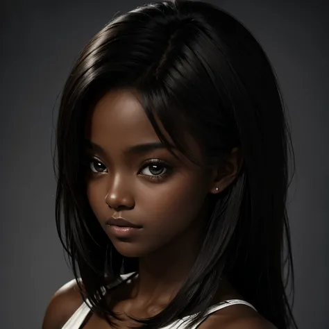 Female predominantly dark skin, cute hair