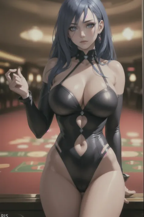 (masterpiece, highres, best quality:1.2), 8K, highly detailed, intricate, colorful, vibrant image, sharp focus, cinematic)iris heart, dominatrix,  body builder, huge breasts (big perfect round breasts,hourglass body, thin waist,very thin waist, Photo reali...