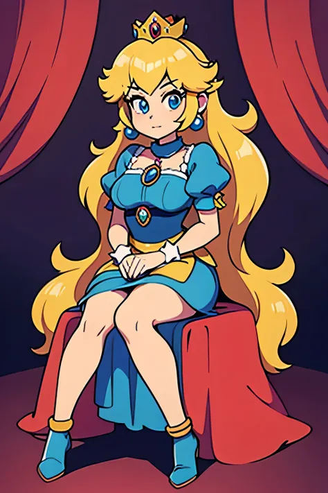Princess of Mario sits full body