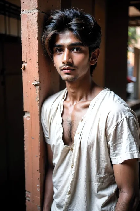 handsome indian man ,rural india