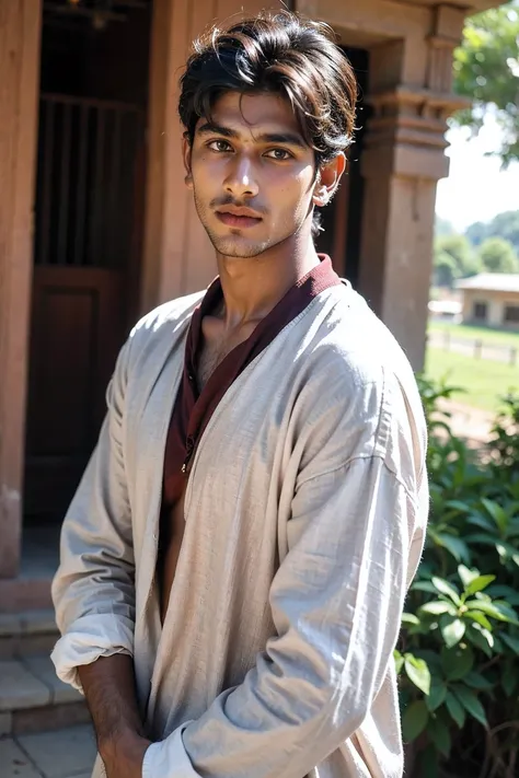 handsome indian man ,rural india