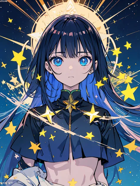 kurokawaakane(1zgame),1 garota, Sozinho,olhando para o espectador,8k, beautiful lighting,symbol-shaped_alunos, espumante_olhos, em forma de estrela_alunos, star_(symbol),