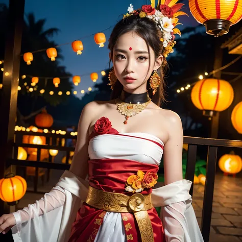 Ogoh-ogoh from Bali, Indonesia, with red and white costumes, (masterpiece:1.3), (8K, Photorealistic, High Definition: 1.4), Traditional Indonesian Halloween, (detailed:1.4), intricately designed, vibrant colors, (Extremely detailed CG Unity 8K Wallpaper), ...