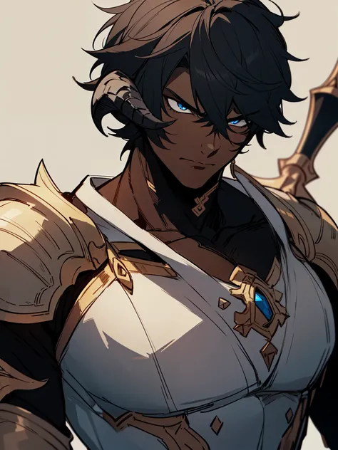 ((black hair)), ((front horns)), ((black au ra)), ((black scales on skin)), (((dark skin))), (knight (final fantasy), ((serious ...