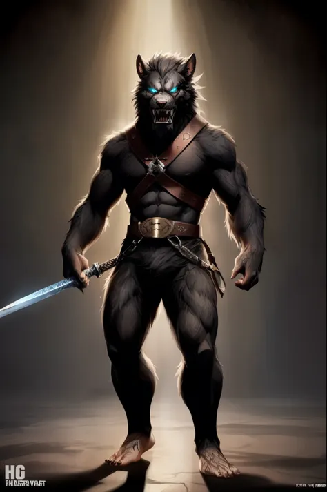 (((barefoot furry character, full body, cinematic setting, male))) the beast is back, the beast in black the beast is back, the ...