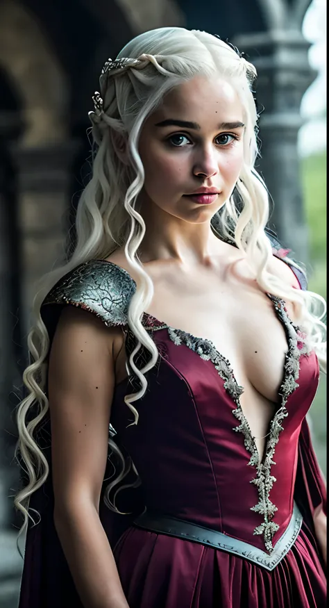 Royal Satin dress, Perfect eyes, flawless Beauty, pierced eyes, Masterpiece, Daenerys Targaryen, Gorgeous woman, queen, Queen Lady, Princess of Dragonstone, black mole on breast, The Unburnt, Queen of Meereen, Queen of the Andals, the Rhoynar and the First...