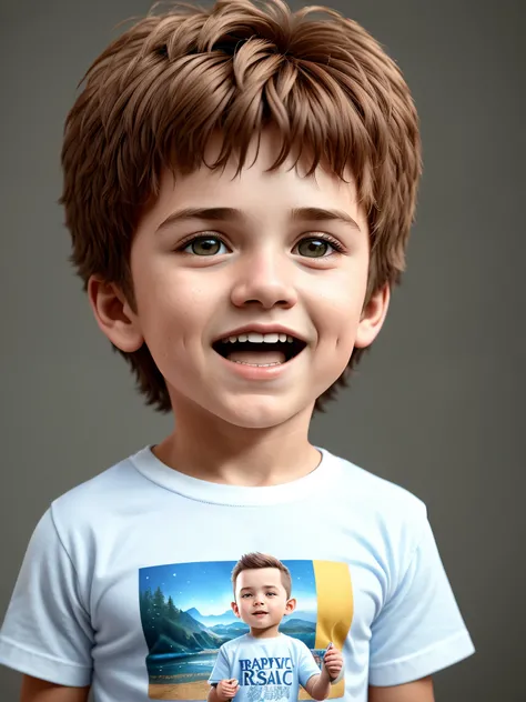 Create an image of a 3D boy wearing a "Papacu" written t-shirt

A digital rendition of a charming young boy,donning a t-shirt emblazoned with the playful phrase "Papacu". With a cheerful expression on his face, he engages the audience with his captivating ...