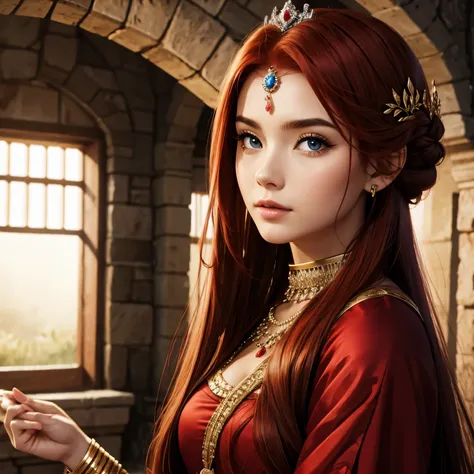 Red-haired princess from ancient times  