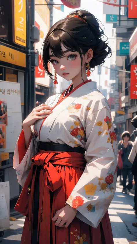 beautiful Korean girl in traditional dress