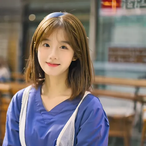 Beauty,brown hair,bob hair,韓国系Beauty,Fair skin,nurse,nurse服,whole body,cute