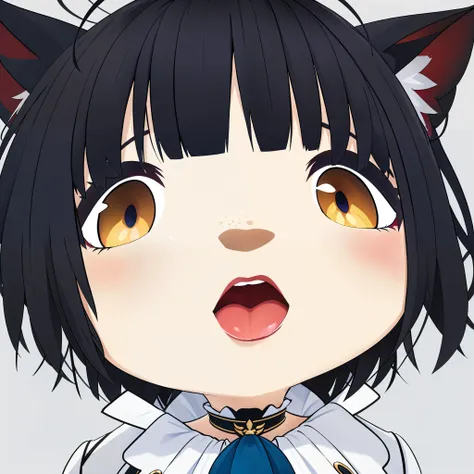 masterpiece, best quality, 1girl, same eye color, vestia zeta, chibi style, cat ears