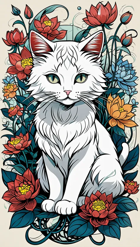 Cats, Aleksi Briclolotus 花, aaron hokey style, detailed