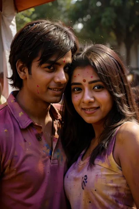 Couples  holi photography in 