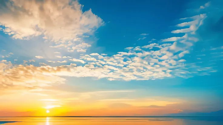 ((high res, hdr, hd, ultra sharp, 8k)), artwork of a tropical beach with sea and clouds in the background, sunset time, very det...