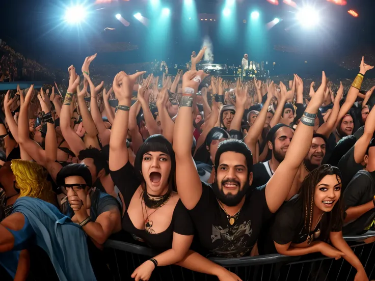 pessoas em um show de heavy metal