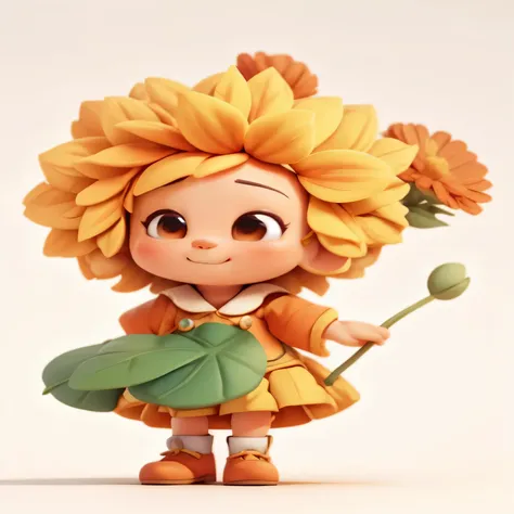 a close-up of a flower in the hand, bonitinho character, bonitinho cartoon character, estilizado 3d, garota elfa vestindo um terno de flores, adorable digital painting, personagem duende, 🍁 bonitinho, bonitinho detailed digital art, Stylized 3D rendering, ...