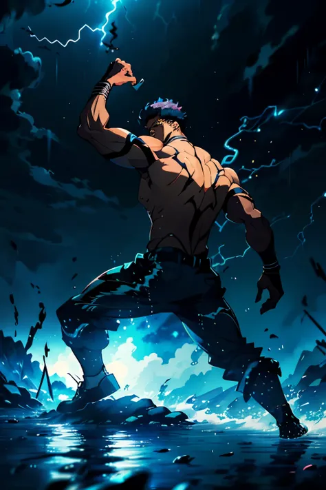 (Masterpiece, Anime, Tony Wilsons Creation, Black Lightning), High Quality, Stunning Animation, Detailed Black Shadows, Realistic Lightning Bolts, Dramatic Atmosphere, Cinematic Effect, Bold Color Palette, Tony Wilsons Signature Style, (1.5 Aspect Ratio), ...