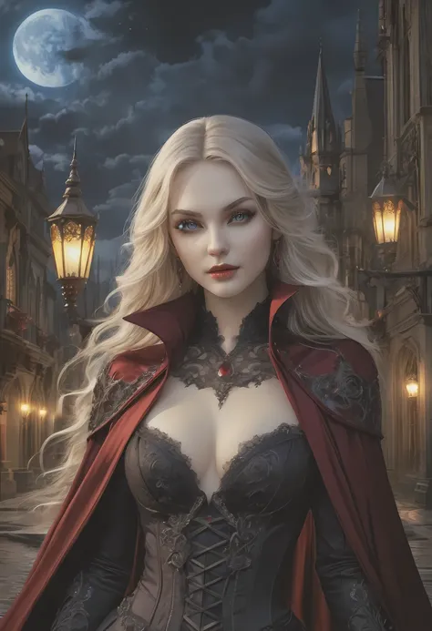 fantasy art, gothic art, (masterpiece:1.5), full body best details, highly detailed, best quality, Glowing Purple, highres, full body portrait of a vampire, elf (Masterpiece, best quality: 1.6), ultra feminine, wizard, (intricate details, Masterpiece, best...